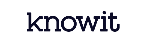 Knowit-logotyp i mörkblå text på vit bakgrund.